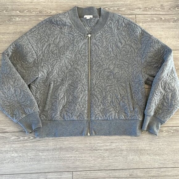 GAP Tops - EC Grey Quilted GAP Zip Up Sweatshirt - Size L